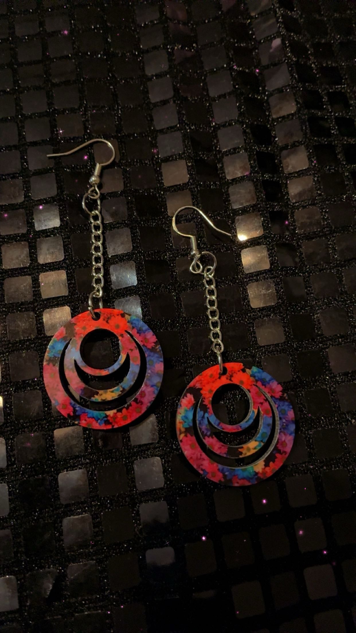 Colorful flower earring